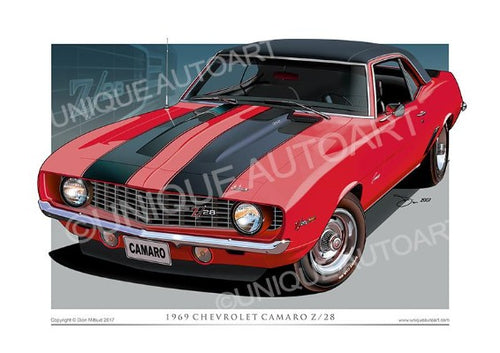 69 Camaro Z28- Rally Red