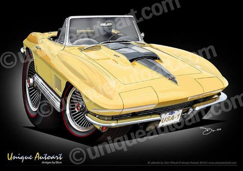 YELLOW 1967 CORVETTE