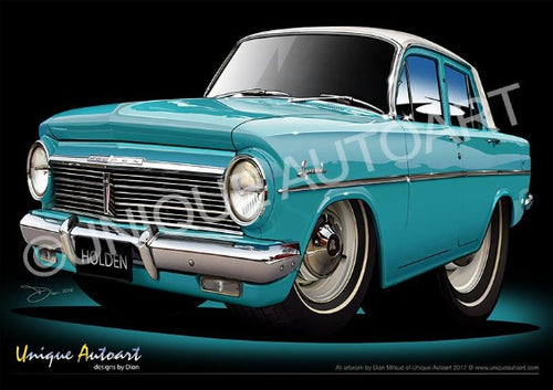 EH HOLDEN TARTAN TURQUOISE ART PRINT