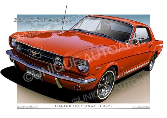 1966 Mustang- Signal Flare Red