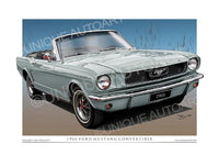 1966 Mustang Convertible Drawigns - Silver Frost