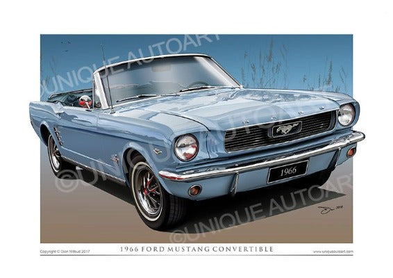 1966 Mustang Convertible- Silver Blue
