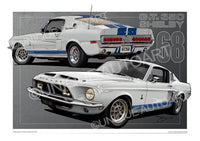 White 1968 Shelby Mustang