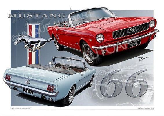 1966 Mustang Convertible- Car Art
