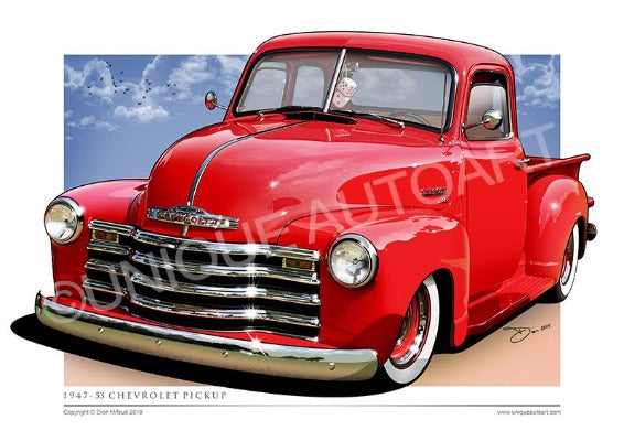 COMMERCIAL RED CHEVY PICKUP
